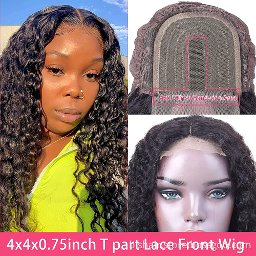 BIS Brazilian Human Hair 26 Inch 150% Density  4*4 Curly Wave Lace Front Wig  For Women Pre Plucked Remy Transparent Lace  Wig